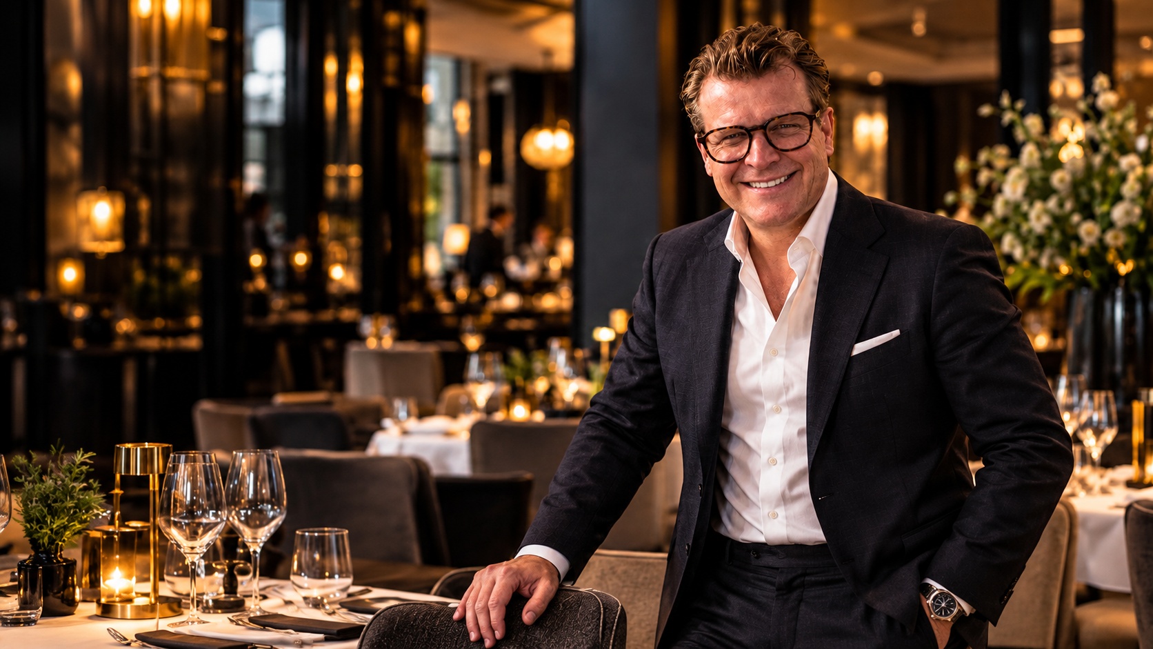 J.P. Kolfoort in a restaurant